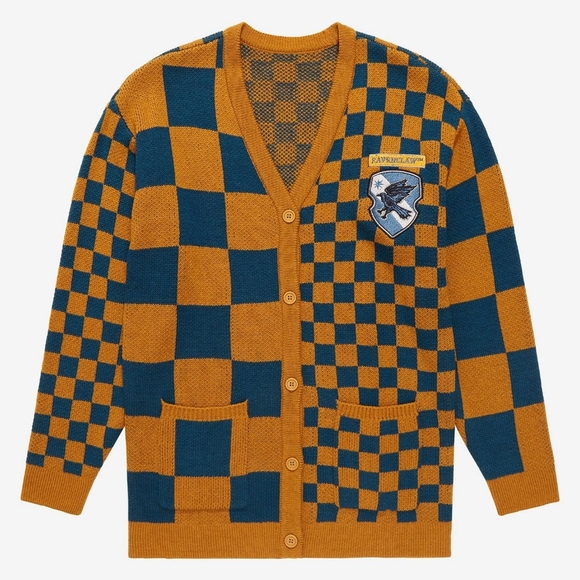 Harry Potter Ravenclaw Checkered Women's Cardigan Medium - Picture 1 of 7